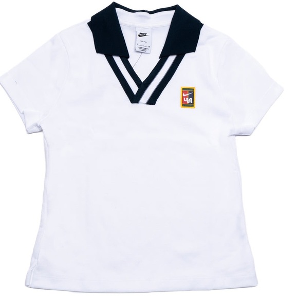 Nike x YOON Women's Short-Sleeve Athletic Polo Shirt White FZ0276-100 - Picture 2 of 7